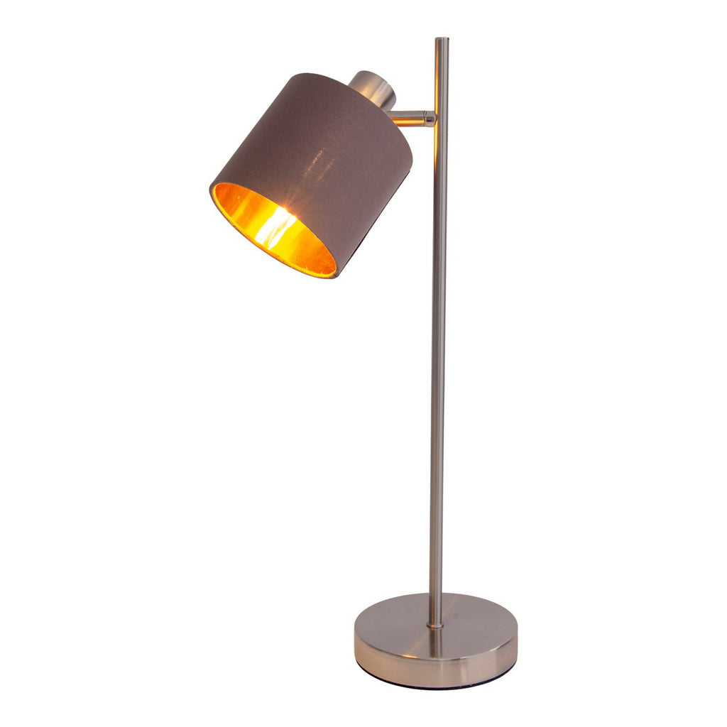 Maron Taupe & Nickel Table Lamp