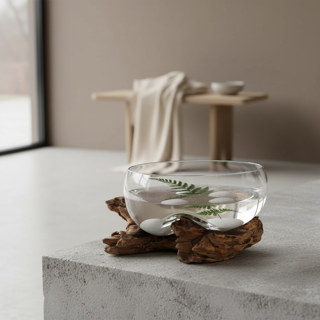 San Marino Waterdrop decorative vase on a concrete surface in a modern Nordic living room