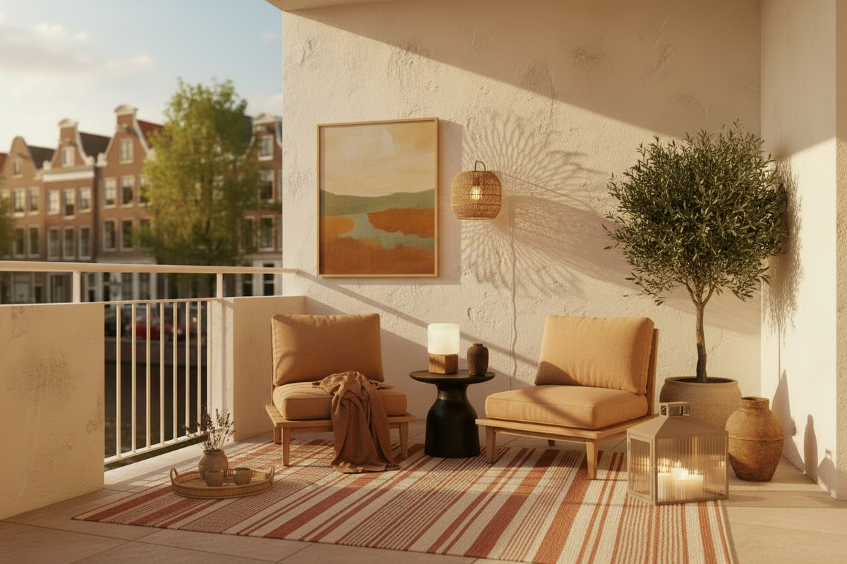 Mediterranean Balcony – Rug, Painting, Siri Kit Fix