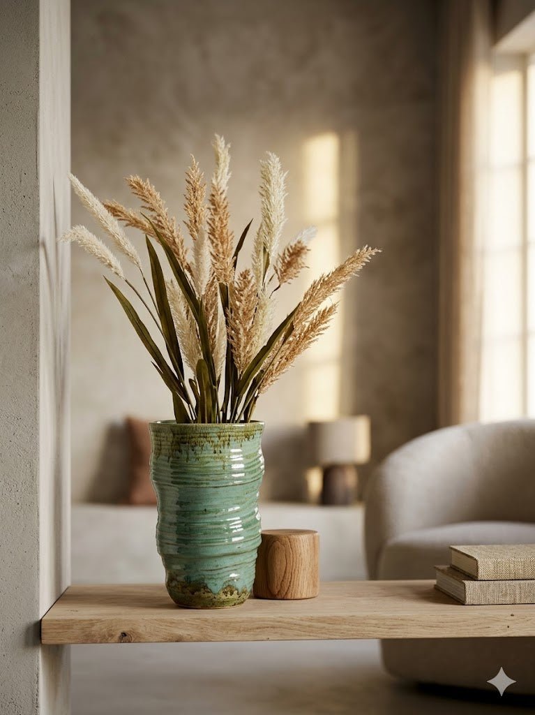 Verdant vase side view showing organically shaped irregular form